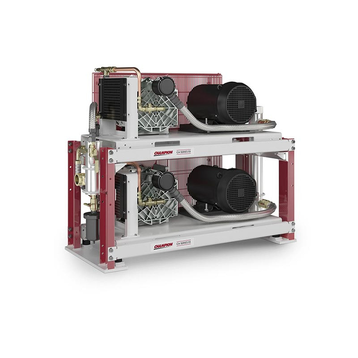 Champion CA-Series S5 oil-free rotary scroll air compressor, duplex stacked base mount