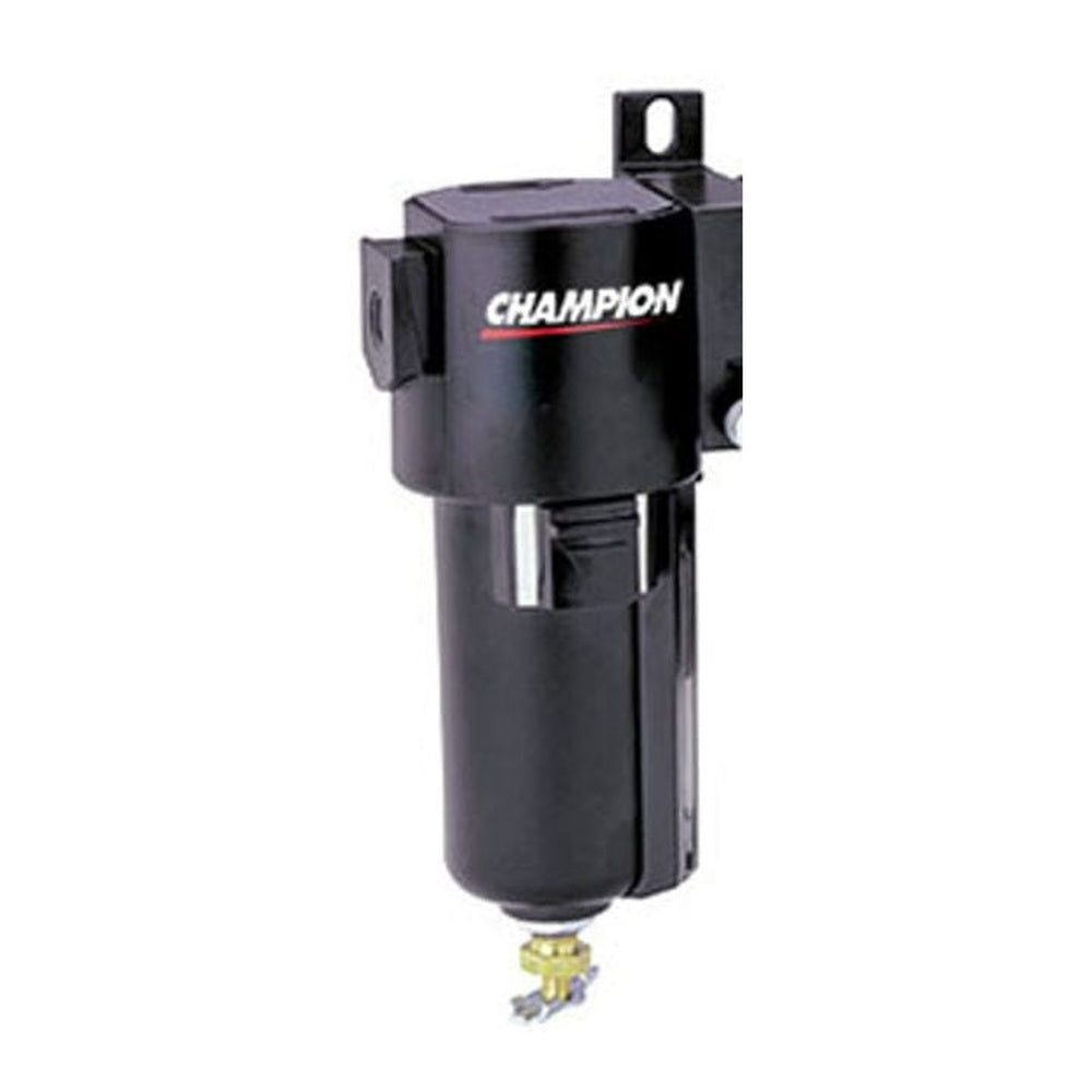 Champion FRL Series modular compressed air filter with metal bowl, sight gauge and automatic drain