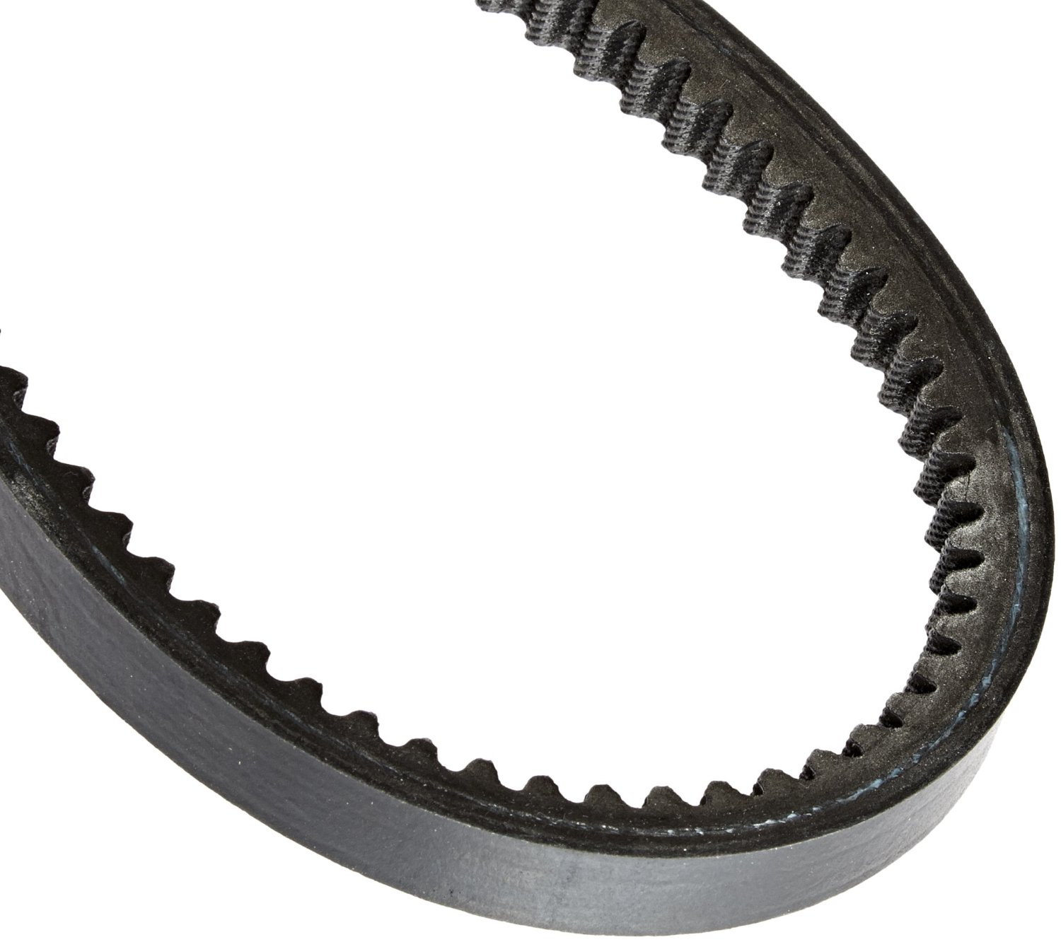 A-Section 1/2 inch raw-edge cogged AX V-belt on white background