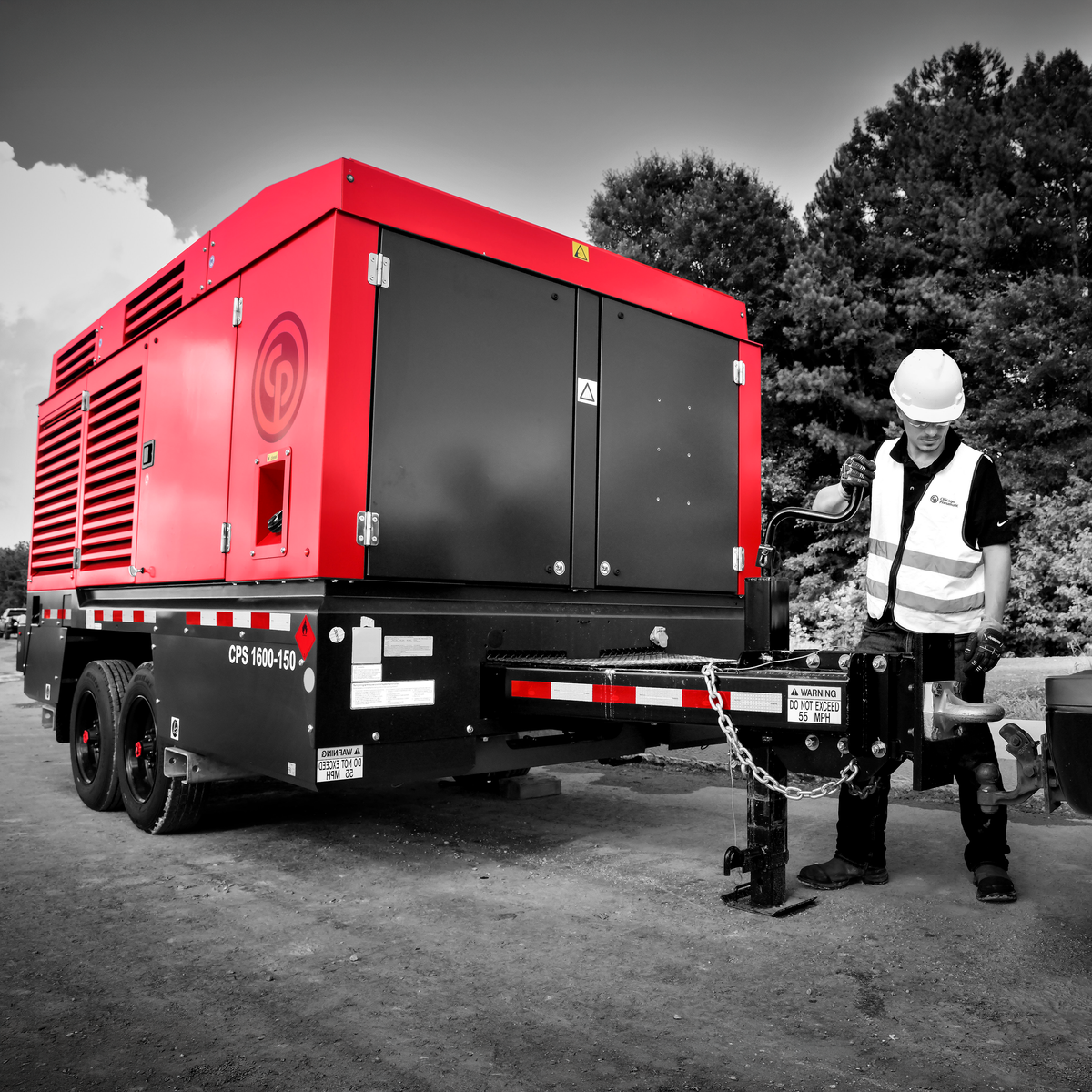 Chicago Pneumatic CPS 1600-150 Towable Air Compressor — 1,600 CFM @ 100 PSI, 493 HP Scania, Full-Feature Aftercooled Air