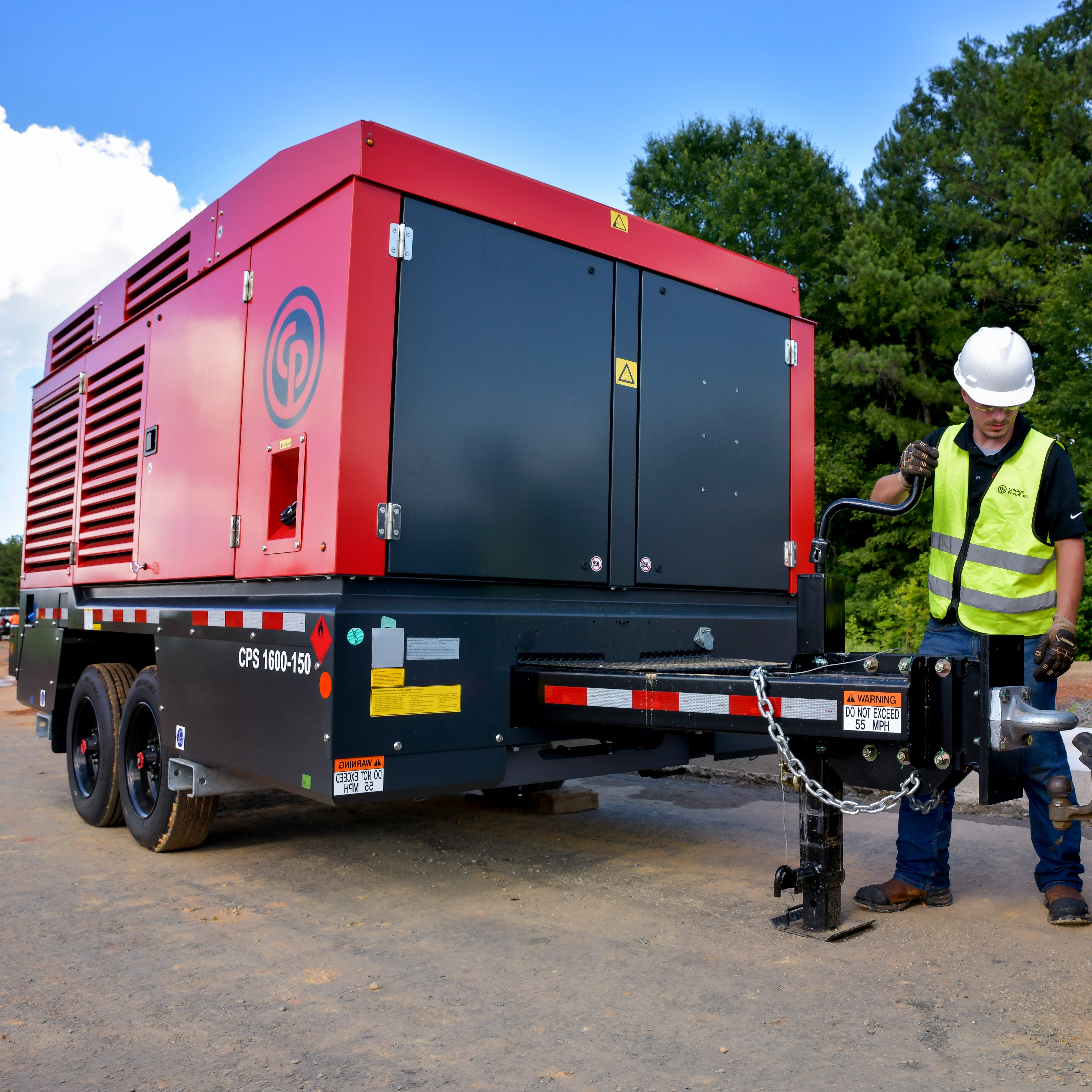 Chicago Pneumatic CPS 1600-150 Towable Air Compressor — 1,600 CFM @ 100 PSI, 493 HP Scania, Full-Feature Aftercooled Air