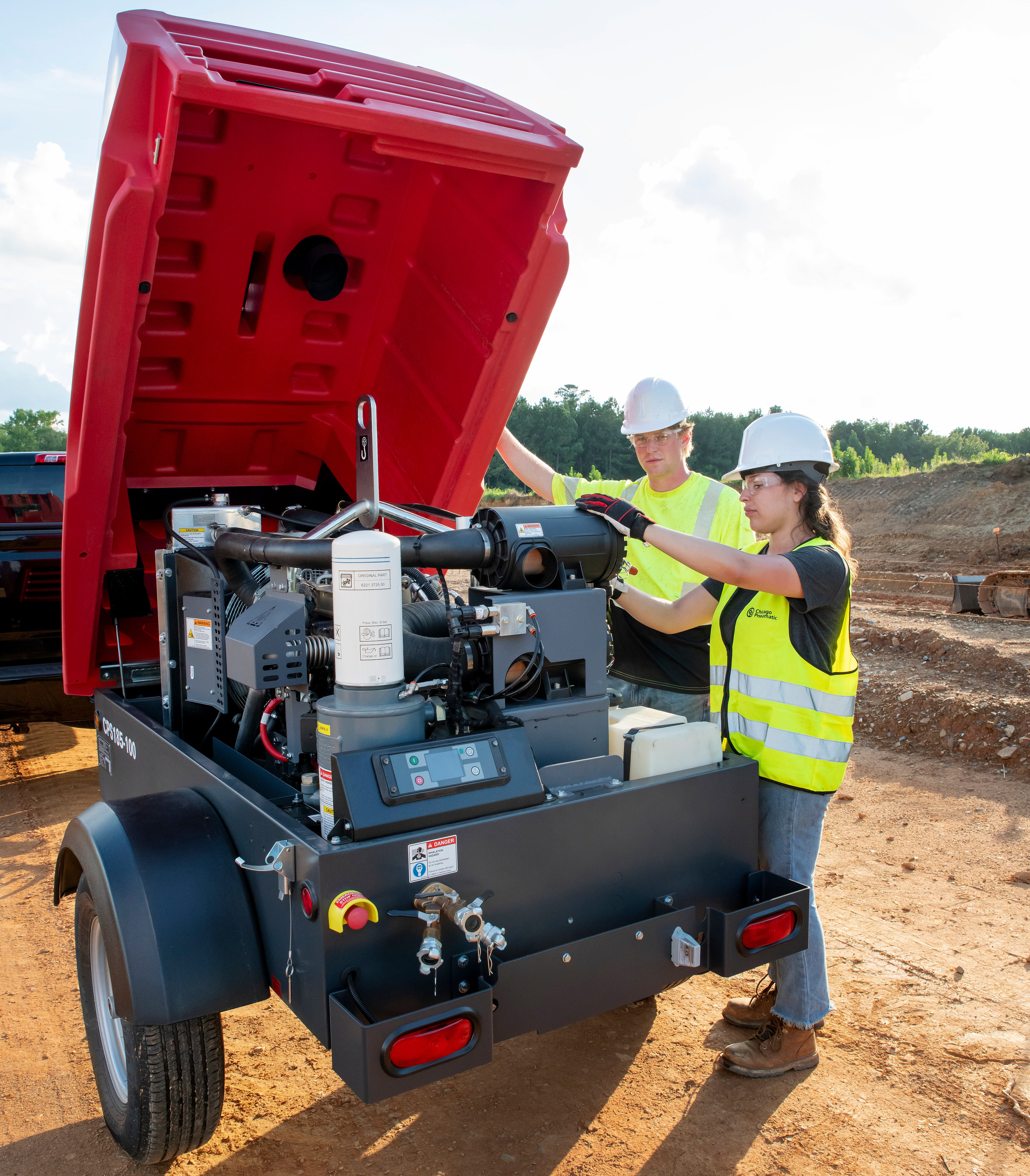 Chicago Pneumatic CPS 185-100 KoD Towable Rotary Screw Air Compressor