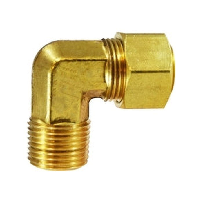 Warthog brass captive sleeve 90° elbow, tube OD × male NPT compression fitting