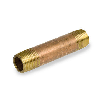 Brass long nipple, 3/4" MNPT threaded both ends, Schedule 40