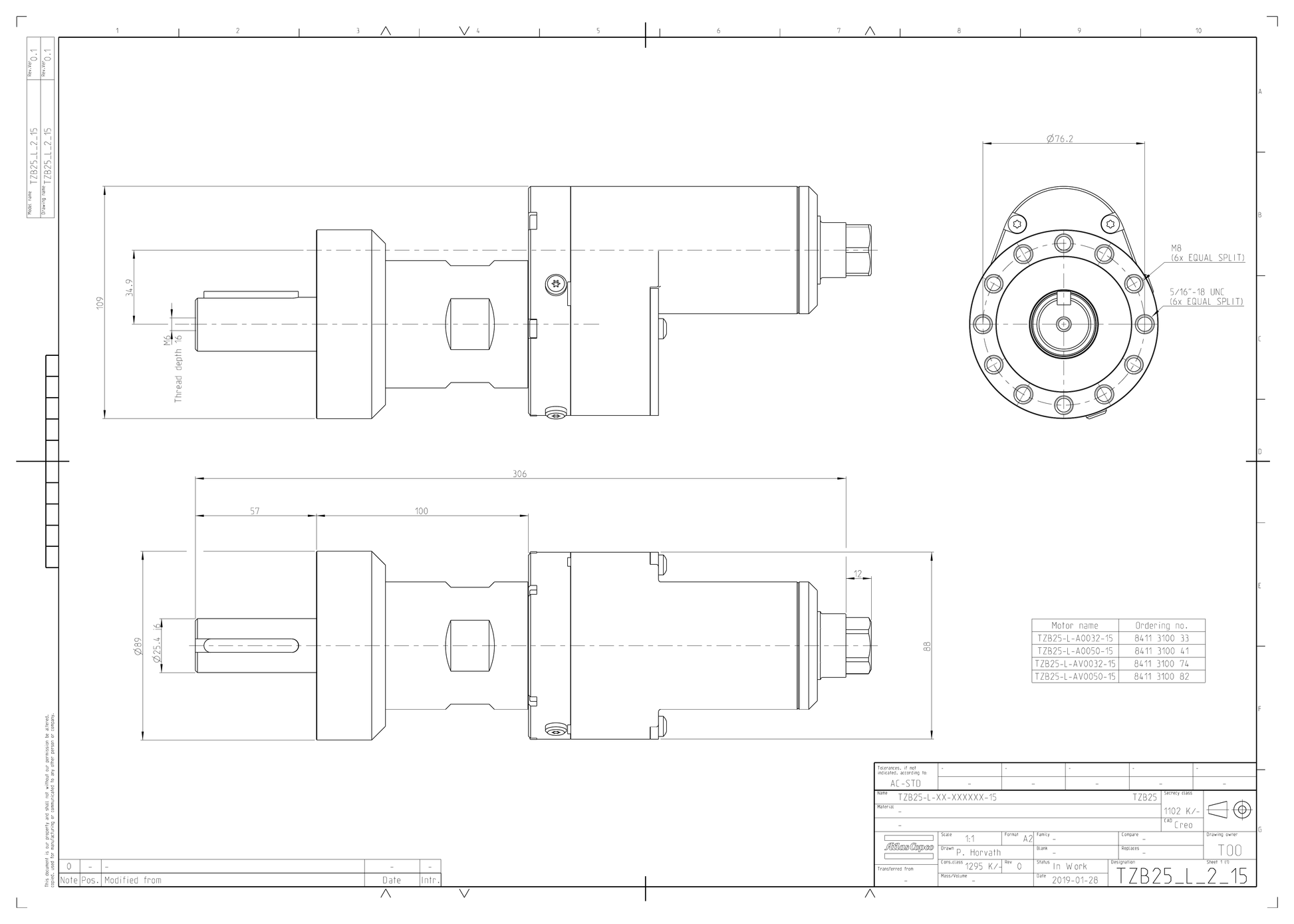 Atlas Copco TZB25-L-A0050-15 dimensional drawing