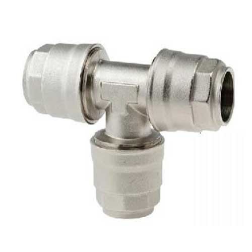 Champion Quick-Lock nickel-plated brass equal union tee for aluminum compressed air pipe