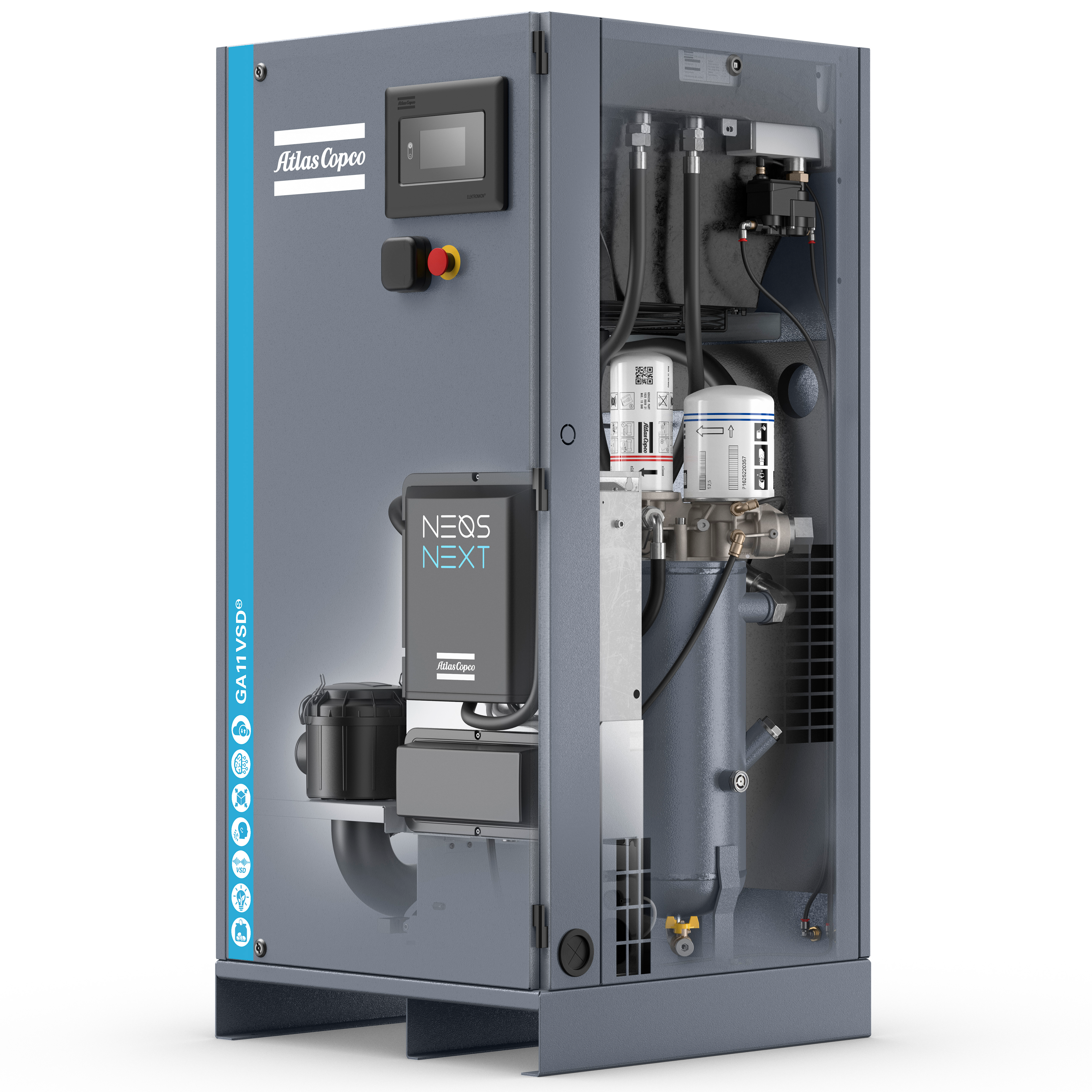 Atlas Copco GA5-18VSDS Variable Speed Rotary Screw Air Compressor Series