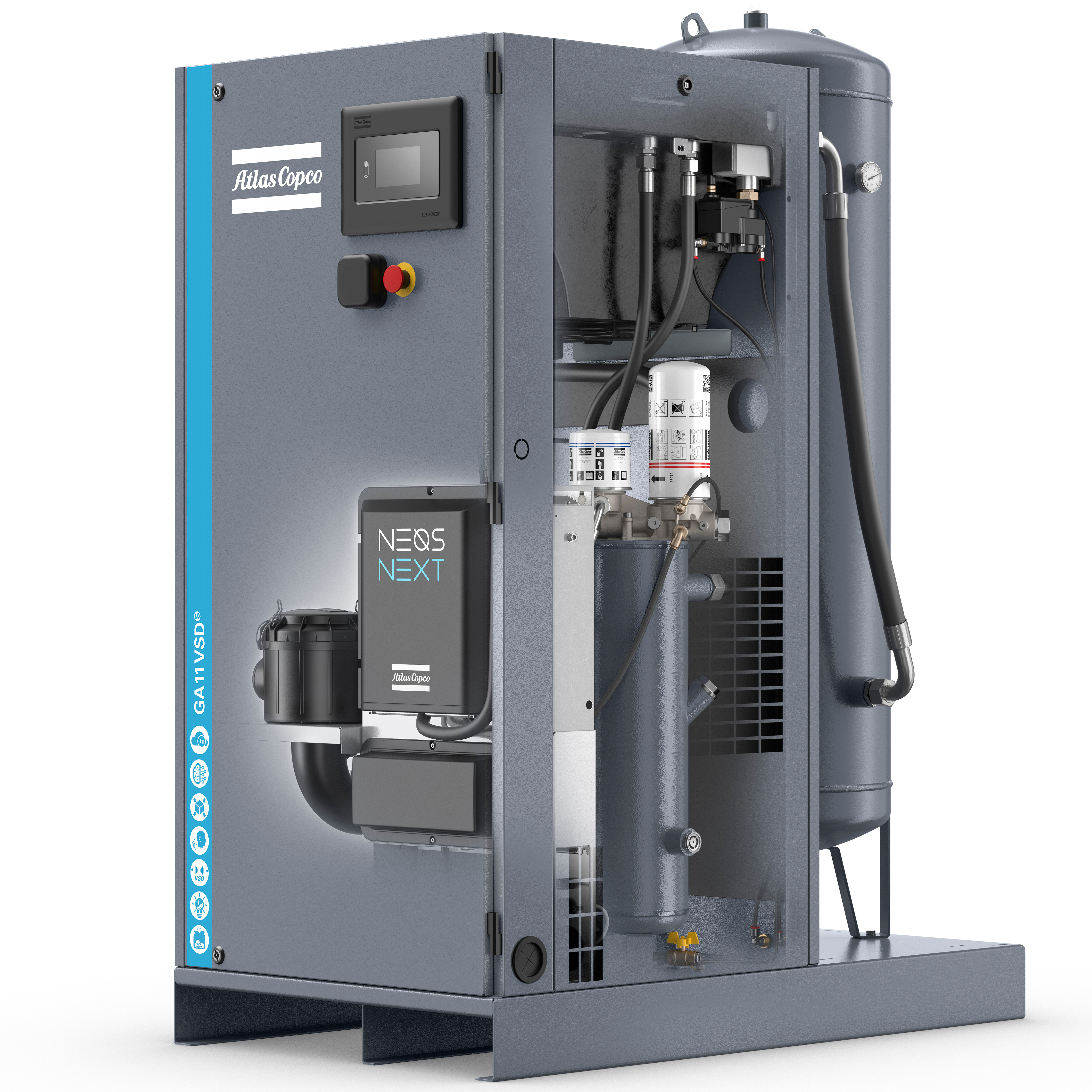 Atlas Copco GA5-18VSDS Variable Speed Rotary Screw Air Compressor Series