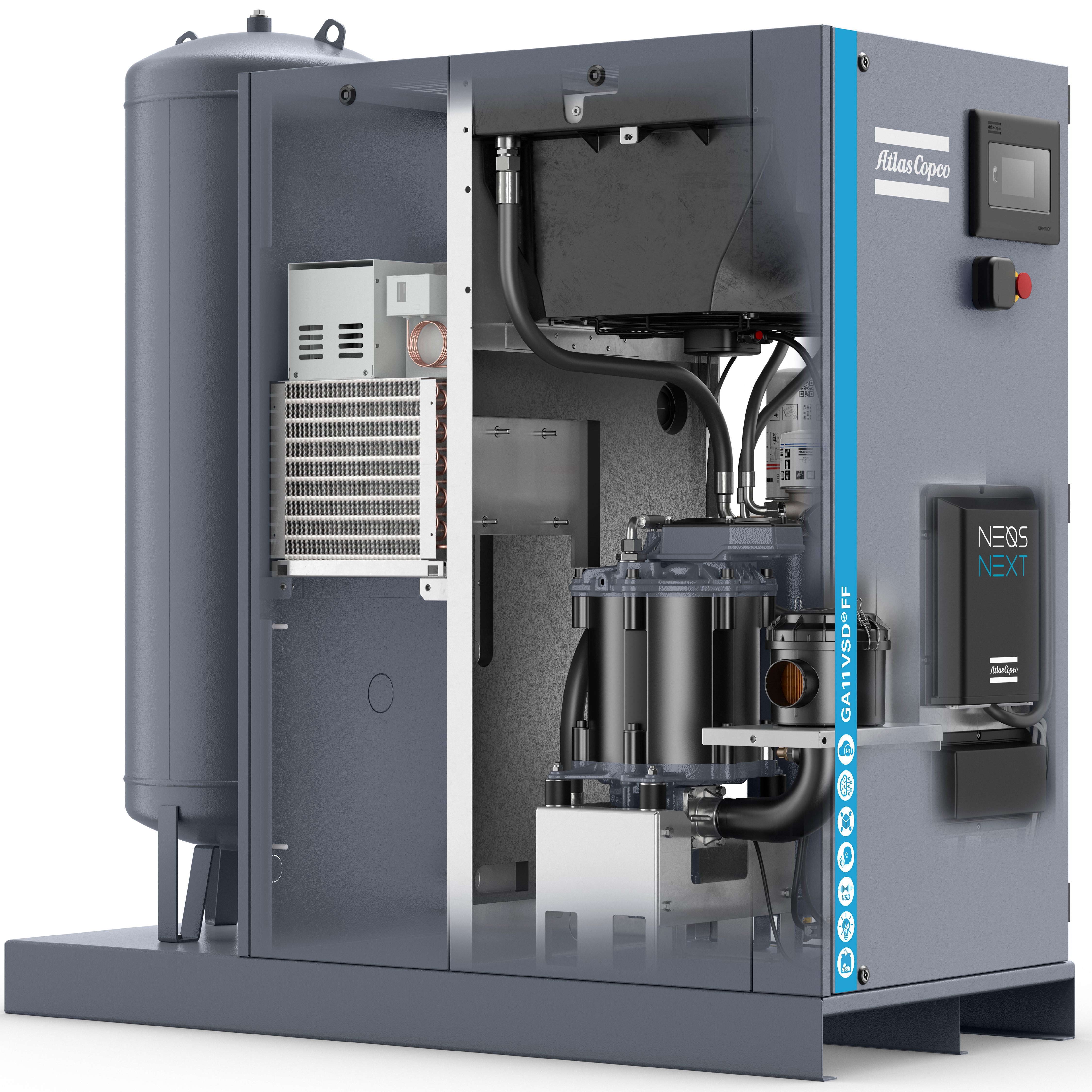 Atlas Copco GA5-18VSDS Variable Speed Rotary Screw Air Compressor Series