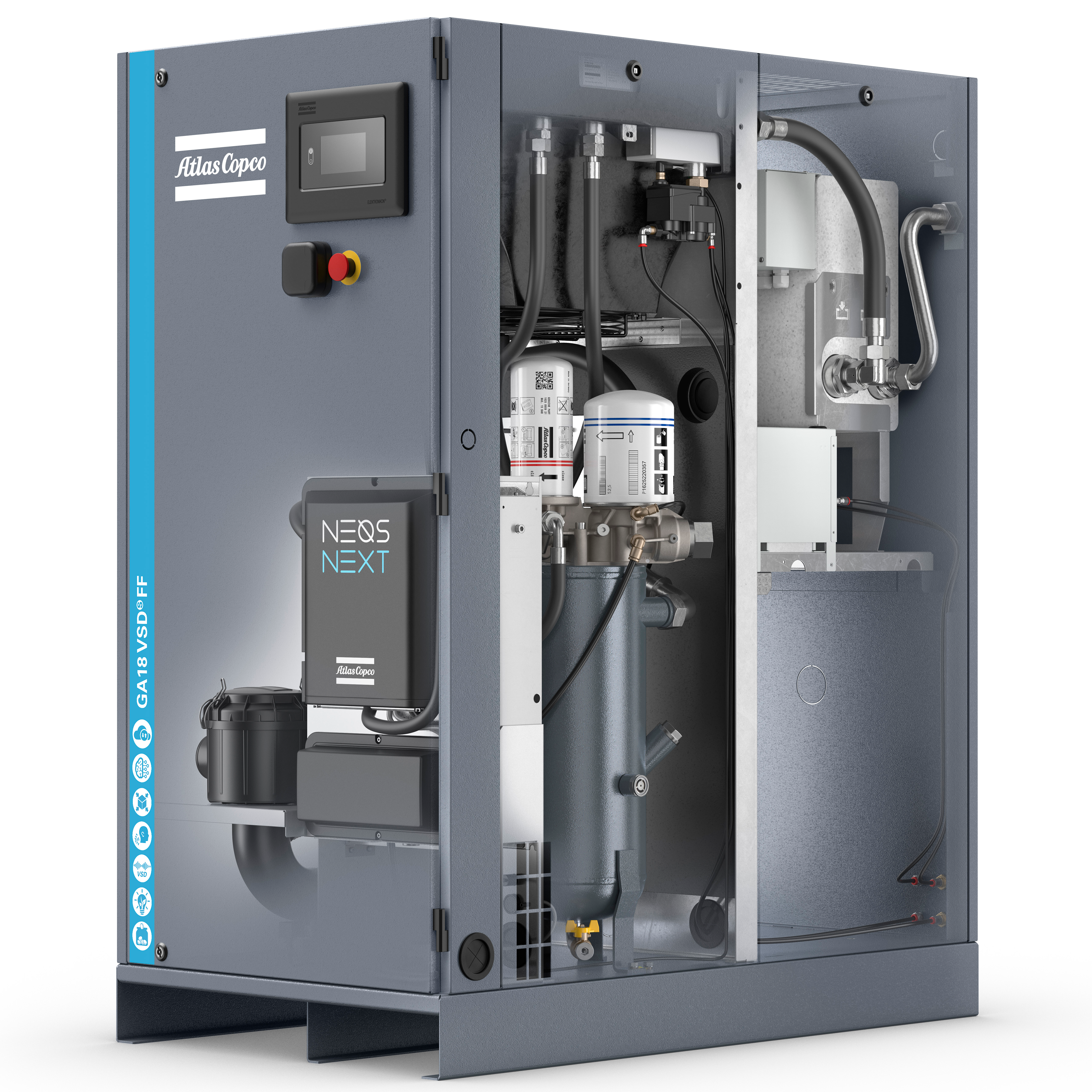 Atlas Copco GA5-18VSDS Variable Speed Rotary Screw Air Compressor Series