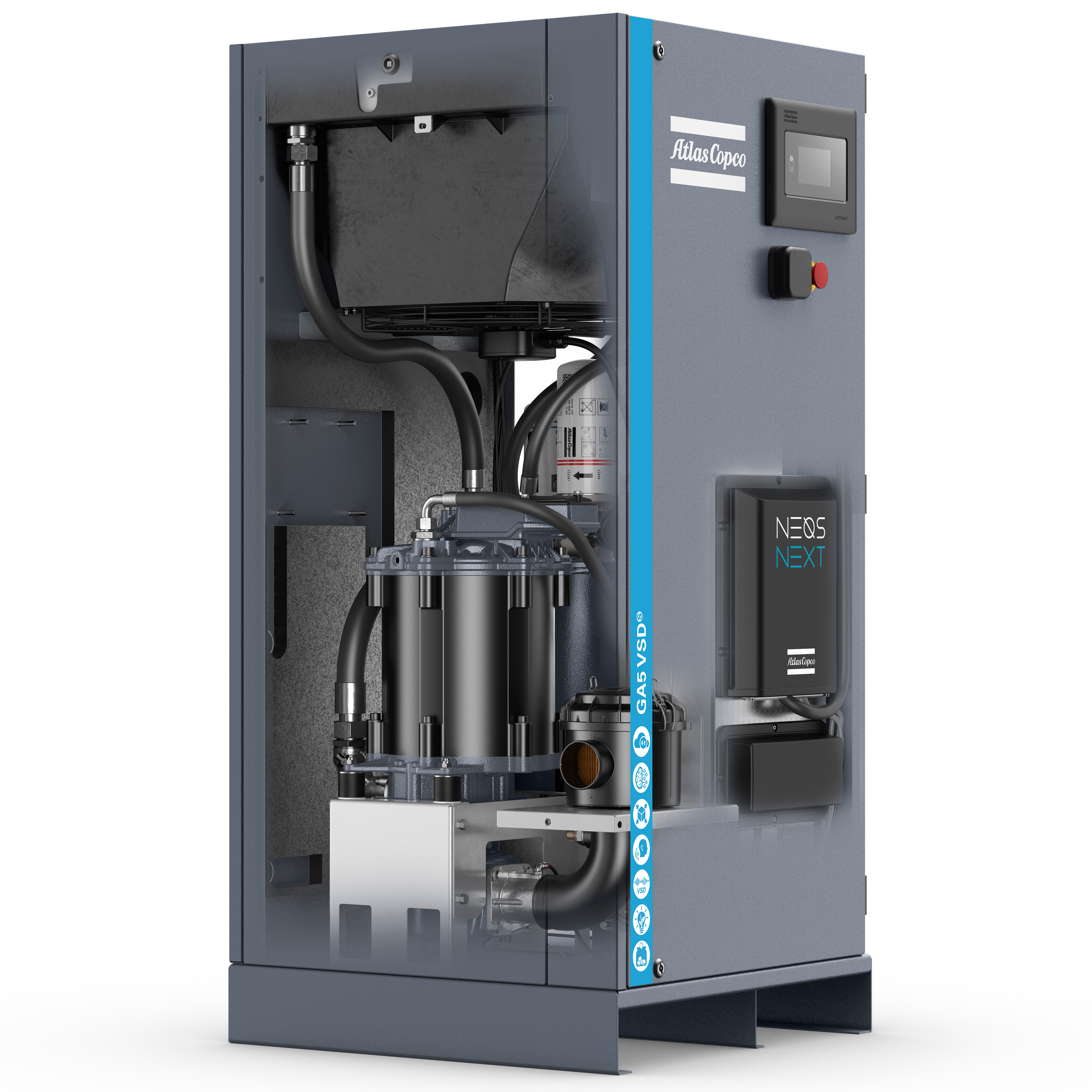 Atlas Copco GA5-18VSDS Variable Speed Rotary Screw Air Compressor Series