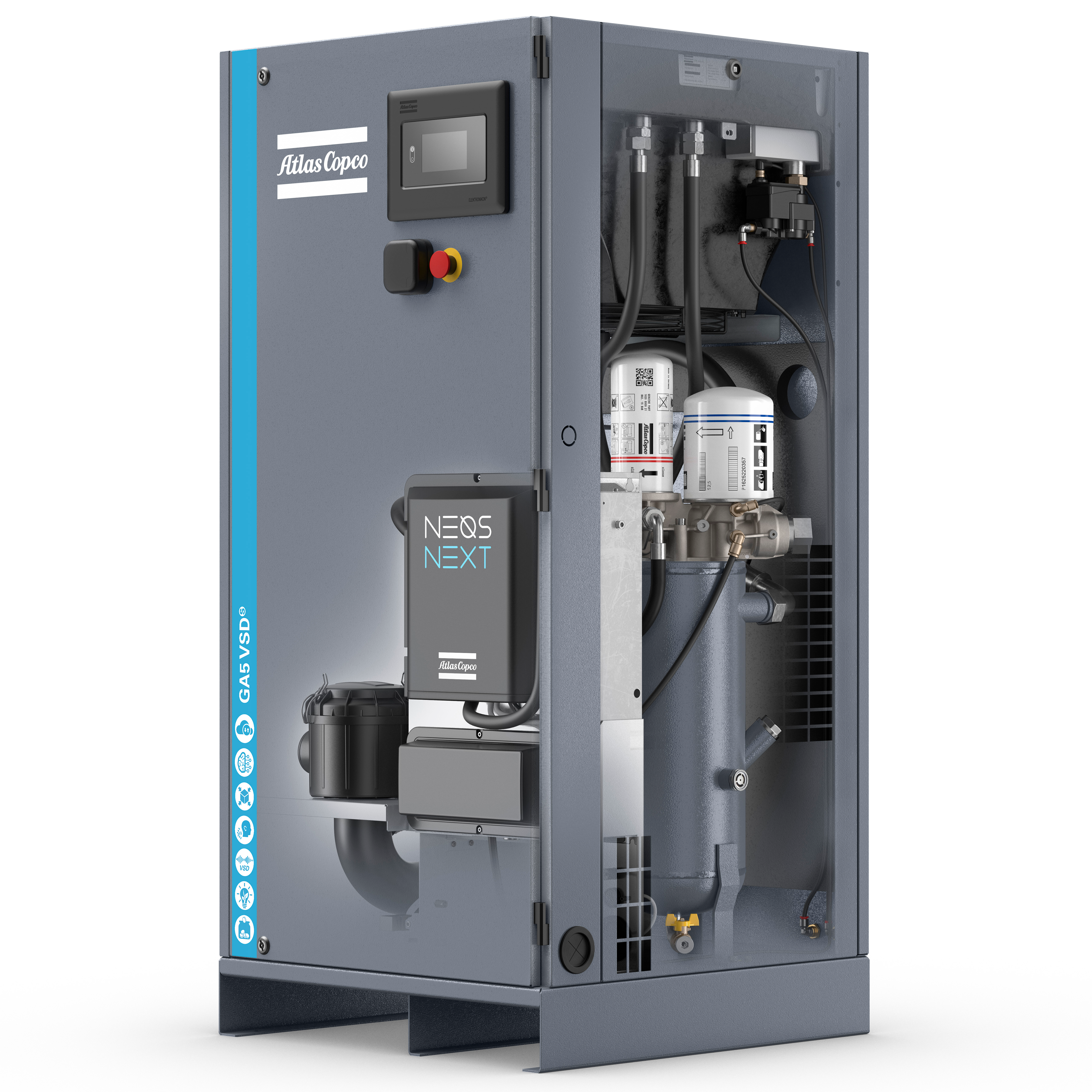 Atlas Copco GA5-18VSDS Variable Speed Rotary Screw Air Compressor Series
