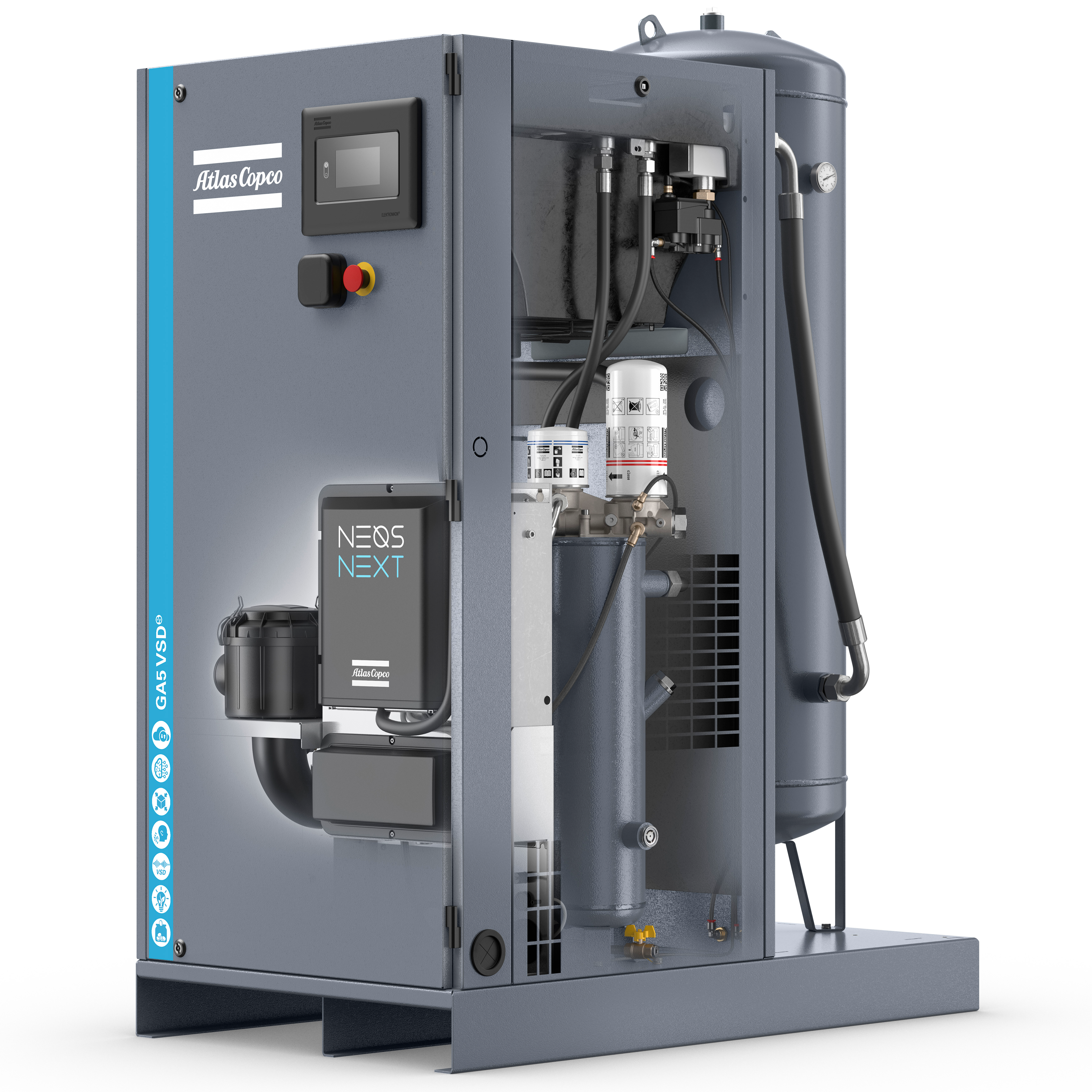 Atlas Copco GA5-18VSDS Variable Speed Rotary Screw Air Compressor Series
