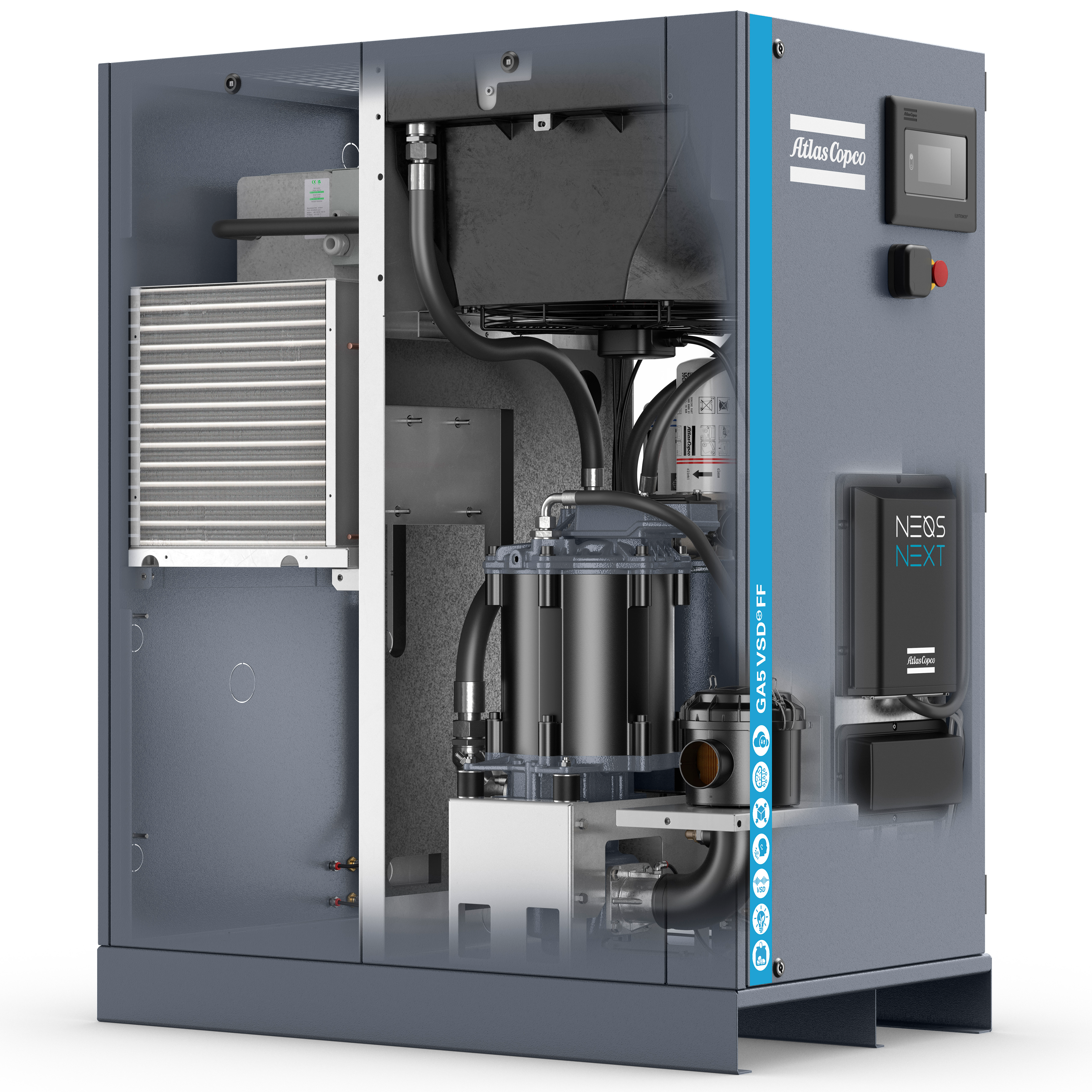 Atlas Copco GA5-18VSDS Variable Speed Rotary Screw Air Compressor Series