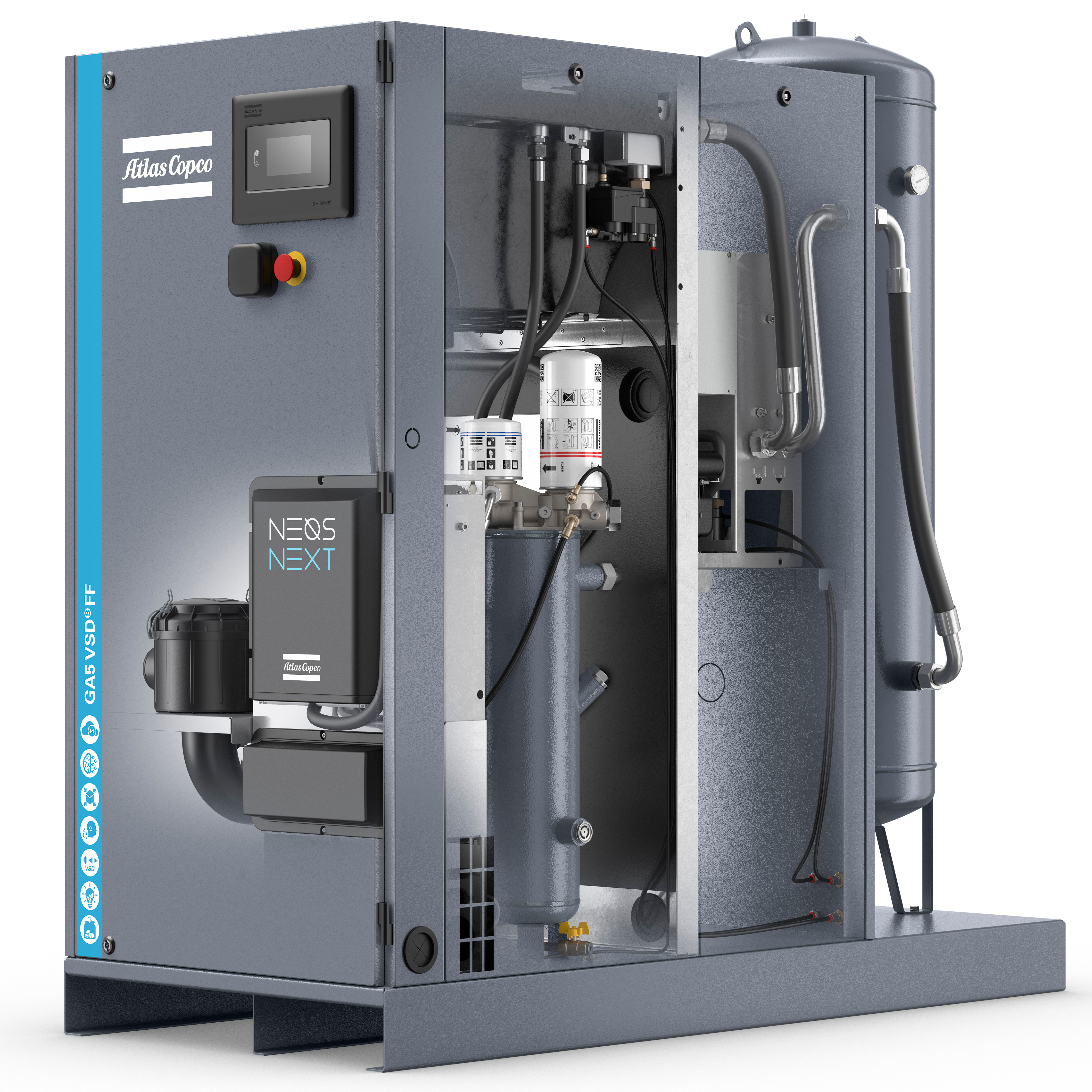 Atlas Copco GA5-18VSDS Variable Speed Rotary Screw Air Compressor Series