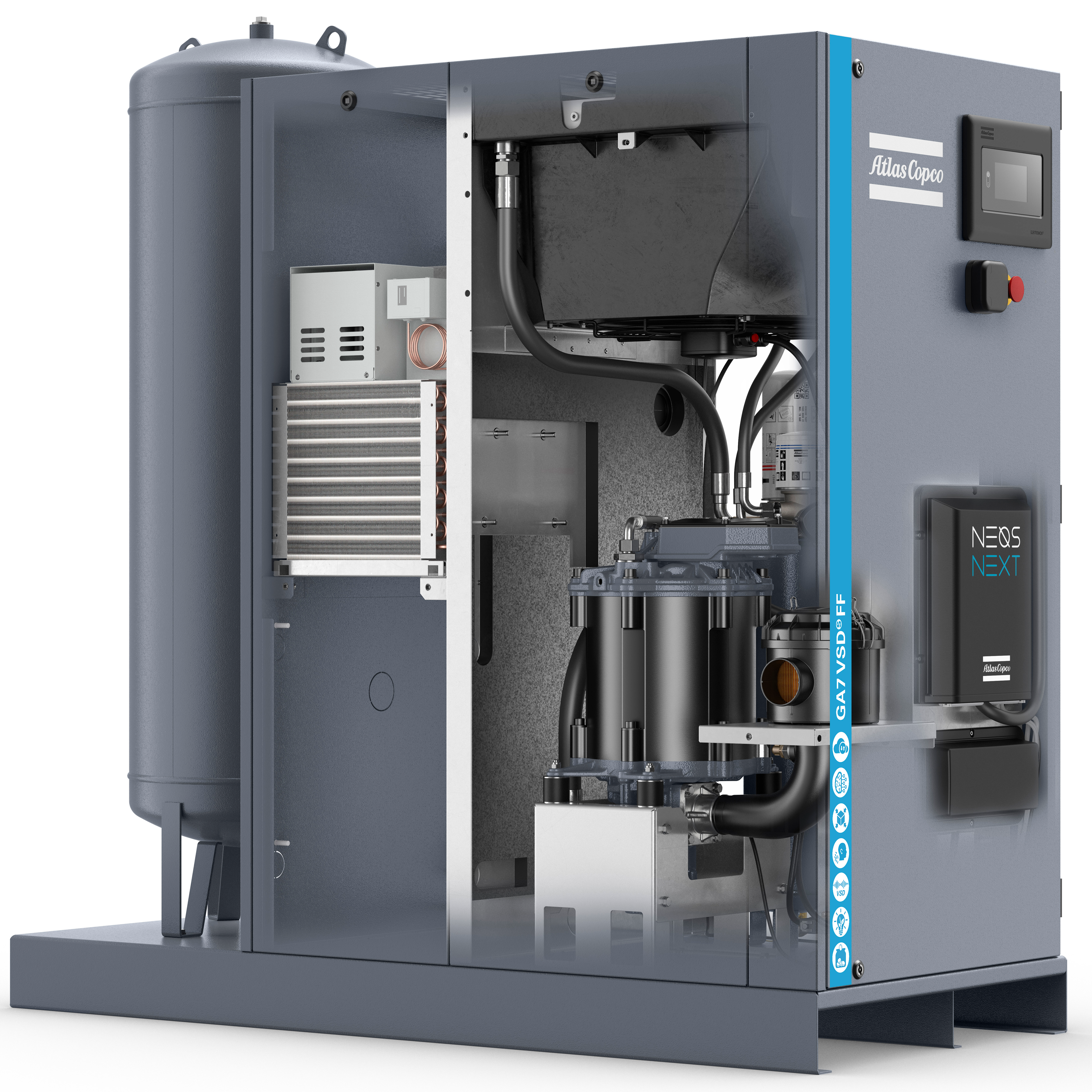 Atlas Copco GA5-18VSDS Variable Speed Rotary Screw Air Compressor Series