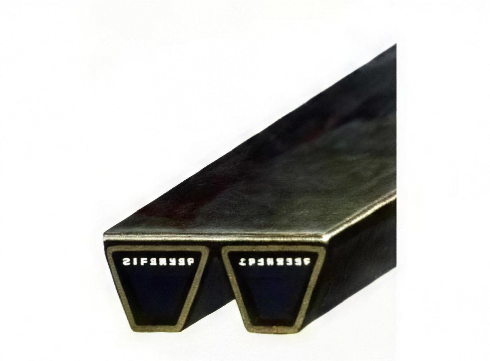 Two-band 3VX banded cogged V-belt (2/3VX) — two joined narrow-wedge cogged strands on a white background