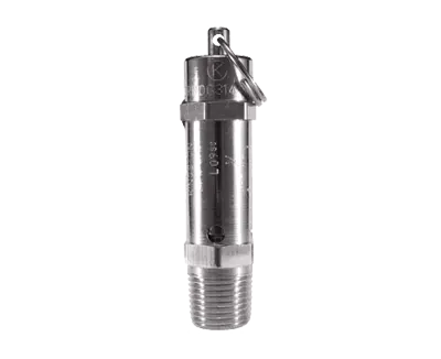 Kingston 112CR hard seat stainless steel safety relief valve with pull ring and male NPT connection