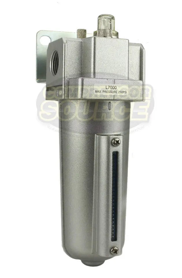 Warthog industrial mid-flow in-line air lubricator/oiler with 5 oz metal bowl and sight glass