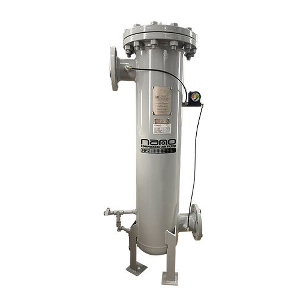 nano NFZ high-capacity flanged compressed air filter, carbon steel Z-flow