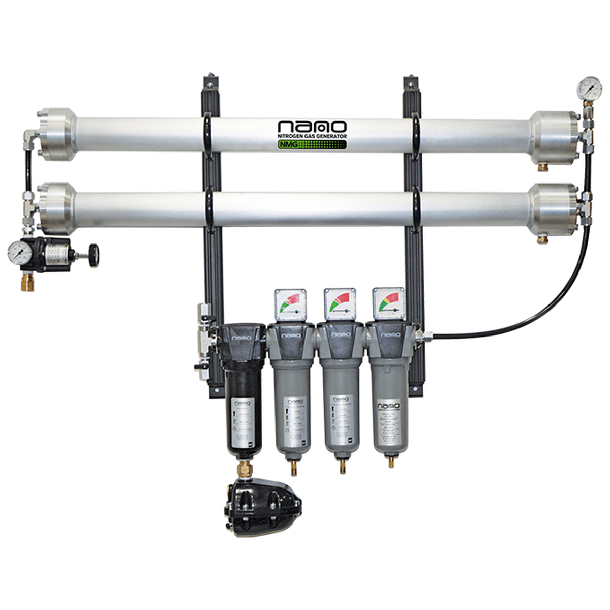 nano NMG membrane nitrogen generator with GF water separator and GFN filter set