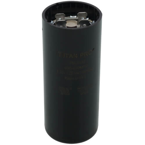Packard Titan Pro round motor start capacitor, black phenolic case, 110-125 VAC