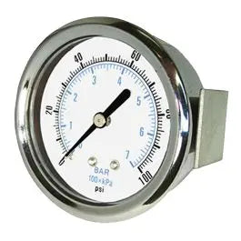 PIC Gauges 103D-204 U-clamp panel mount dry pressure gauge, 2 inch dial, 1/4 inch NPT