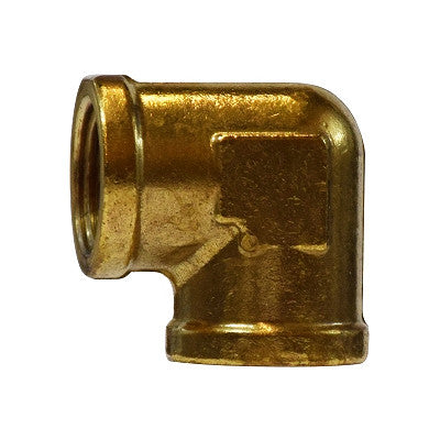 Brass 90° barstock female elbow, FNPT x FNPT NPT pipe fitting