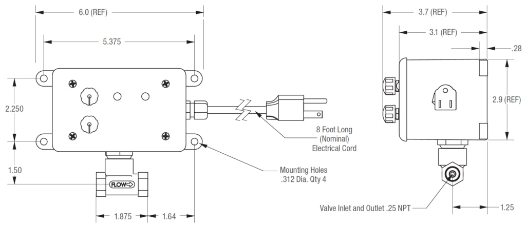 Air System Products Posi-Drain Timer-Drain, 1/4"NPT, 200PSI, 240V