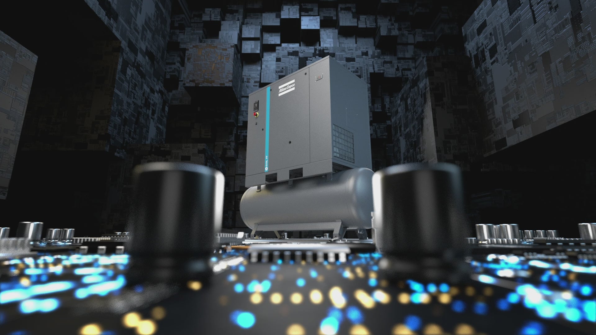 Load video: Atlas Copco G15L-22 Rotary Screw Air Compressor Series