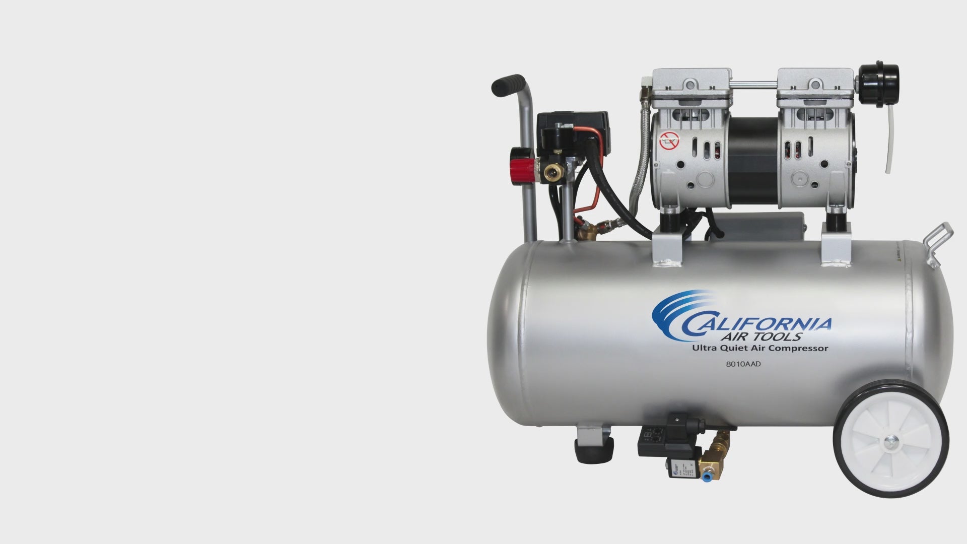 Load video: California Air Tools 1.0 Hp 8.0 Gal. Aluminum Tank Ultra Quiet &amp; Oil-Free Air Compressor | CAT-8010ALFC
