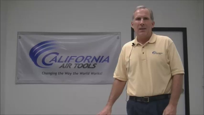 Load video: California Air Tools 1.0 Hp 8.0 Gal. Steel Tank Ultra Quiet &amp; Oil-Free Air Compressor with Air Dryer in Sound Proof Cabinet | CAT-8010DSPCAD