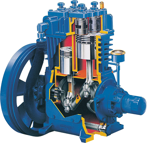 Quincy QRNG natural gas compressor cutaway view