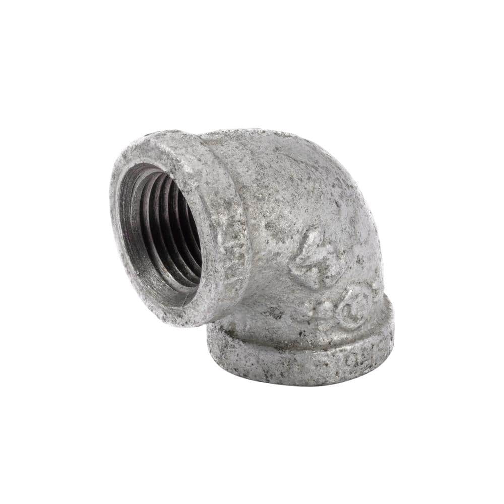 Galvanized 90 degree female equal elbow, Class 150 malleable iron, FNPT