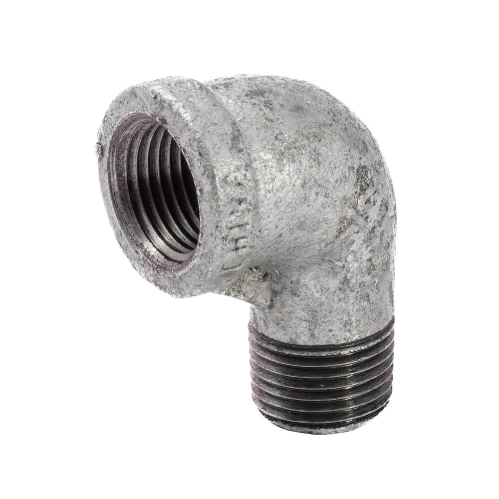 Galvanized malleable iron 90 degree street elbow, FNPT x MNPT pipe fitting