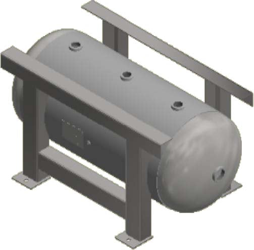 60 Gallon 200PSI Horizontal Air Tank By Samuel with Grasshopper / Pedestal | A10124