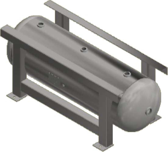 80 Gallon 200PSI Horizontal Air Tank By Samuel with Grasshopper / Pedestal | A10125