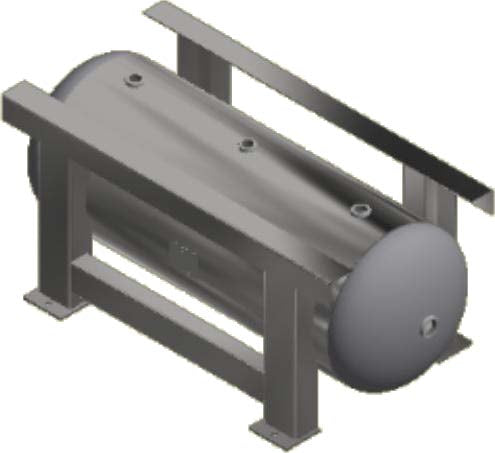 120 Gallon 200PSI Horizontal Air Tank By Samuel with Grasshopper / Pedestal | A10126