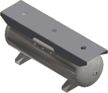 80 Gallon 200PSI Horizontal Air Tank By Samuel with Saddle legs, 16"X66" extended top plate | A10138