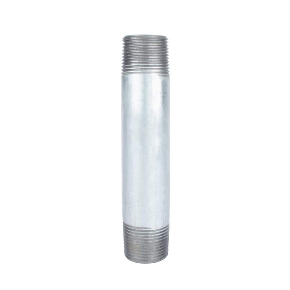 1/2 in. galvanized steel long pipe nipple, Schedule 40, MNPT threaded on both ends