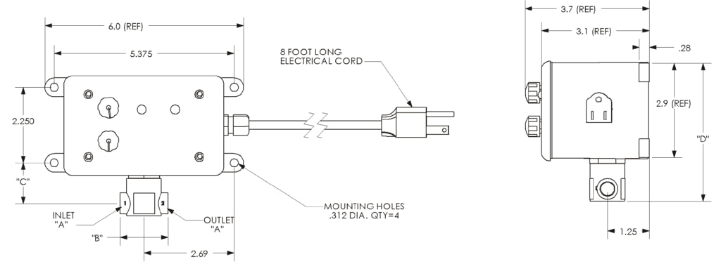 Air System Products Sure-Drain w/ Strainer, 1/4" NPT, 500 PSI, 230V