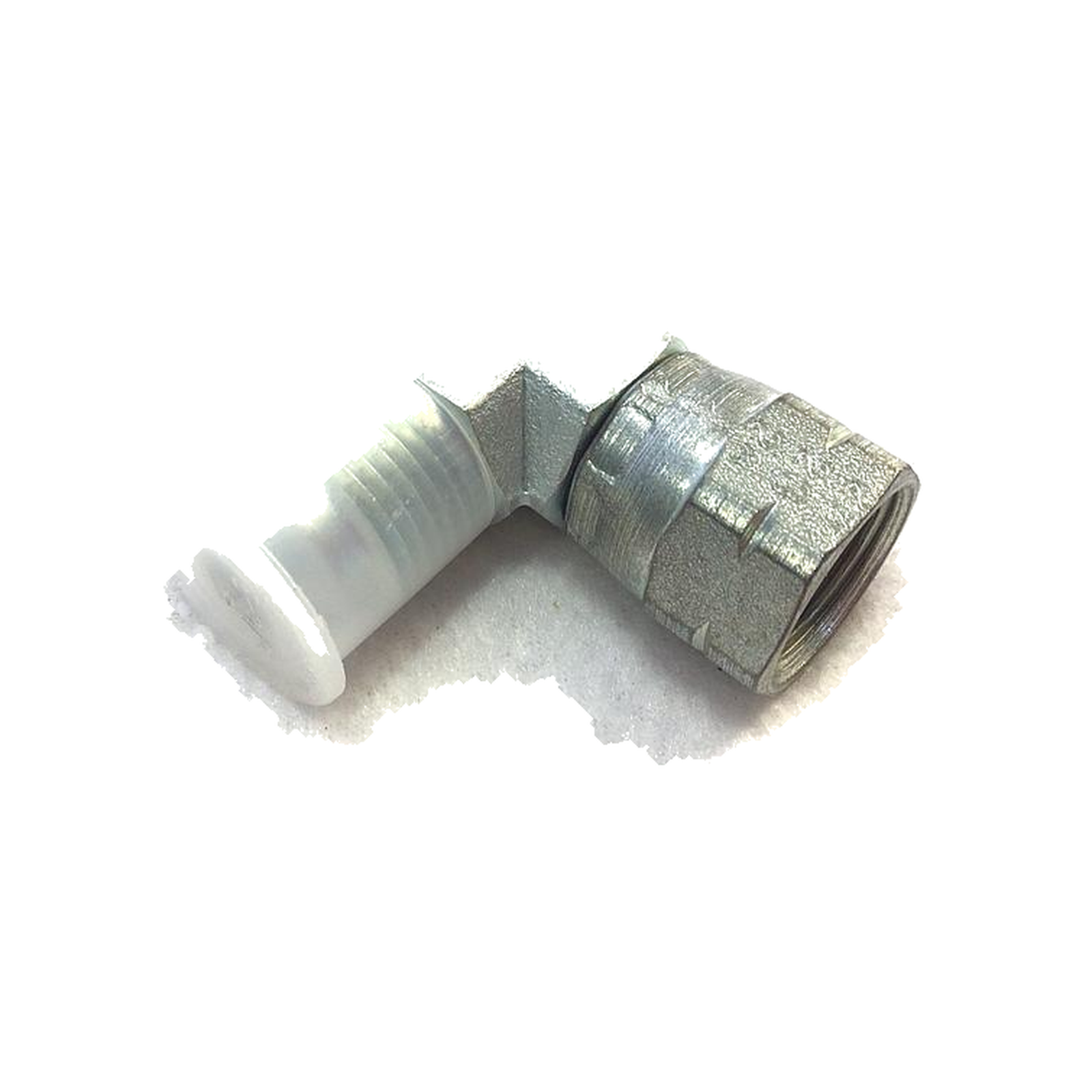 Steel SAE 45 degree flare 90 degree swivel elbow, male flare by female swivel, zinc-plated
