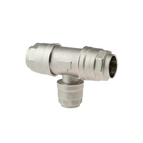 Champion Quick-Lock nickel-plated brass reduction outlet tee with water trap insert