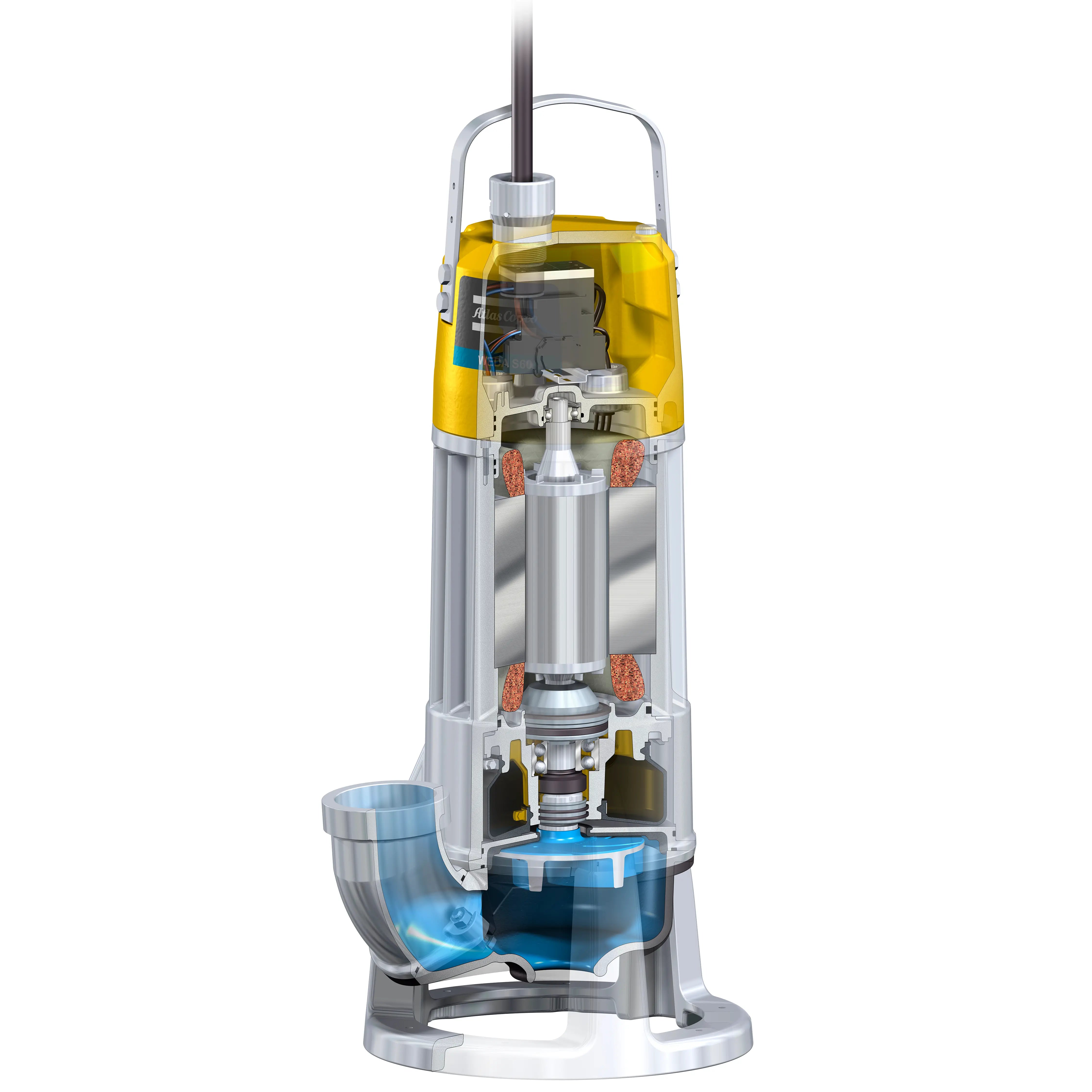 Atlas Copco WEDA S60N | Heavy-Duty Submersible Sludge Pump — 9.3 HP, 460V 3-Phase, 420 GPM, 4" Discharge